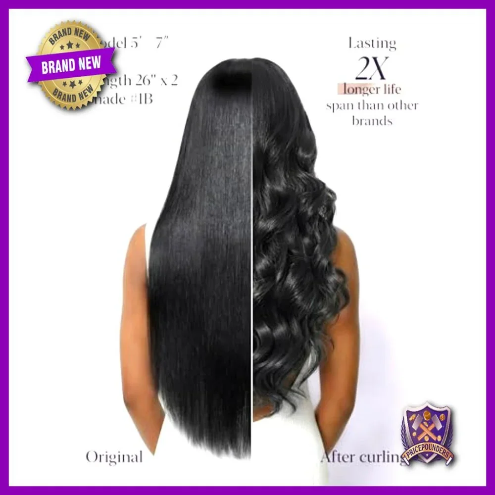 22 Inch Clip In Human Hair Extensions 2 Pack 7 Pieces Silky Straight - Picture 6 of 7